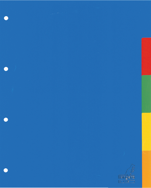 Tabbladen Kangaro 4-gaats A405 5-delig assorti PP Tabbladen Kangaro 4-gaats A405 5-delig assorti PP