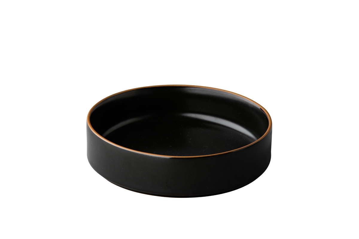 Q Authentic Bord Japan Hoog Zwart 15 cm 6 stuks