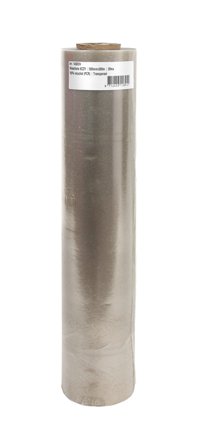 Wikkelfolie IEZZY 500mmx300m 20mu 100% recycled (PCR) transparant Wikkelfolie IEZZY 500mmx300m 20mu 100% recycled (PCR) transparant