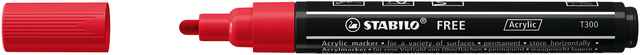 Acrylmarker STABILO  Free Acrylic T300 karmijnrood Acrylmarker STABILO  Free Acrylic T300 karmijnrood