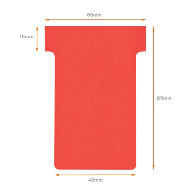 T-kaart Nobo nr.2 48mm rood 100 stuks
