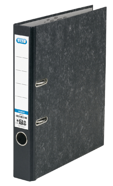 Ordner Elba Smart Original A4 50mm karton zwart gewolkt Ordner Elba Smart Original A4 50mm karton zwart gewolkt