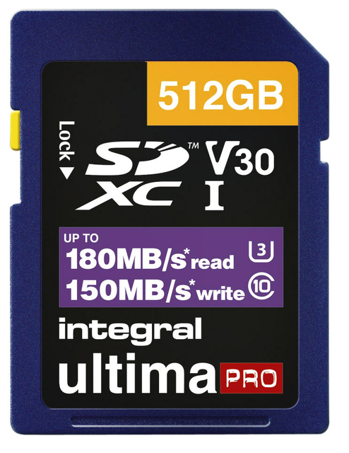 Geheugenkaart Integral SDXC 512GB Geheugenkaart Integral SDXC 512GB