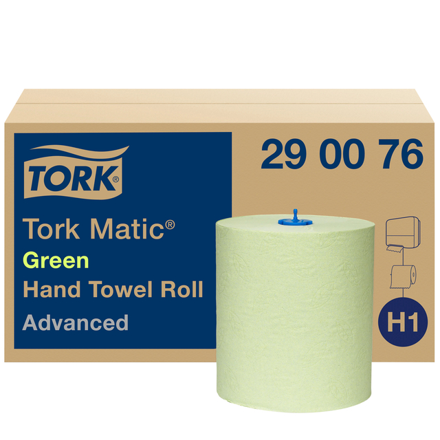 Handdoekrol Tork H1 Matic Advanced 2-laags 150m groen 290076 Handdoekrol Tork H1 Matic Advanced 2-laags 150m groen 290076