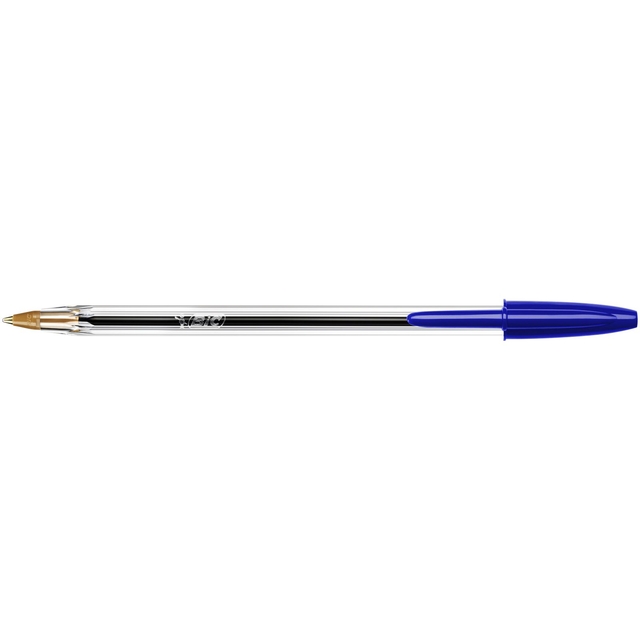 Balpen Bic Cristal medium blauw in tubo verpakking Balpen Bic Cristal medium blauw in tubo verpakking