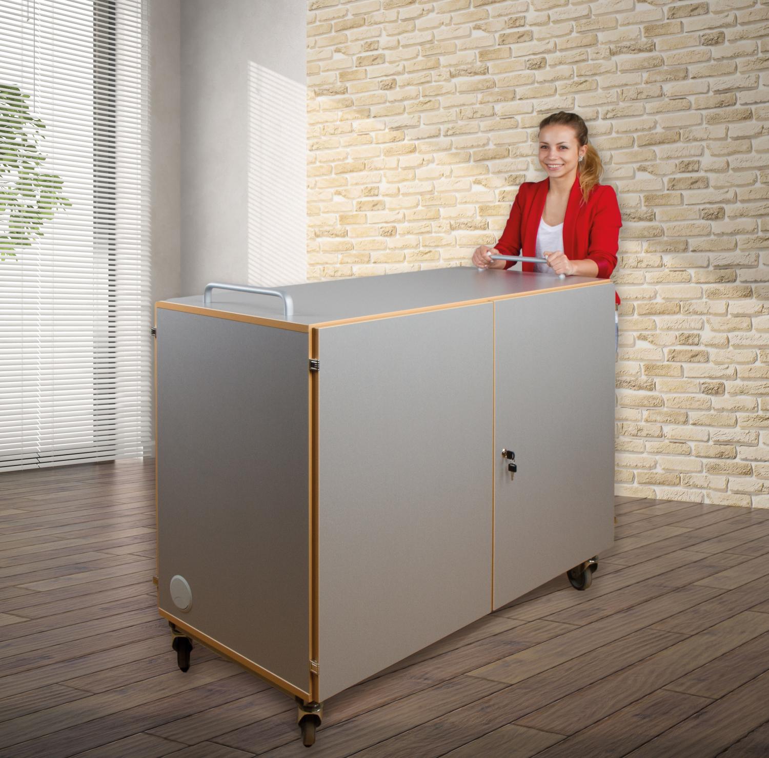 Mobiele laptoptrolley met 16 telescopische rails