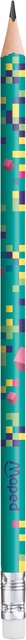 Grafietpotlood Maped Pixel Party met gum set à 12 stuks assorti