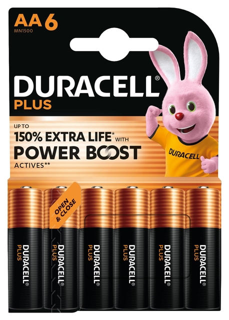 Batterij Duracell Plus Powerboost 6x AA Batterij Duracell Plus Powerboost 6x AA