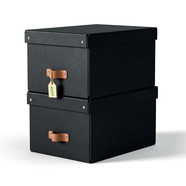 opbergdoos, opslagbox, zwart, tweedelig, kledingdoos