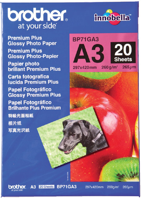 Fotopapier Brother BP-71 A3 260gr glossy 20 vel Fotopapier Brother BP-71 A3 260gr glossy 20 vel