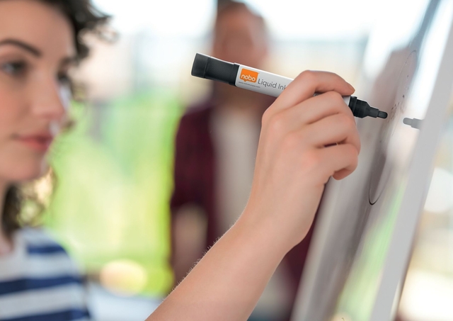Whiteboardmarker Nobo Liquid ink rond assorti 3mm 4st