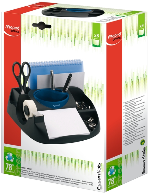Bureau organizer Maped Essentials Green Maxi met 8 vakken zwart Bureau organizer Maped Essentials Green Maxi met 8 vakken zwart