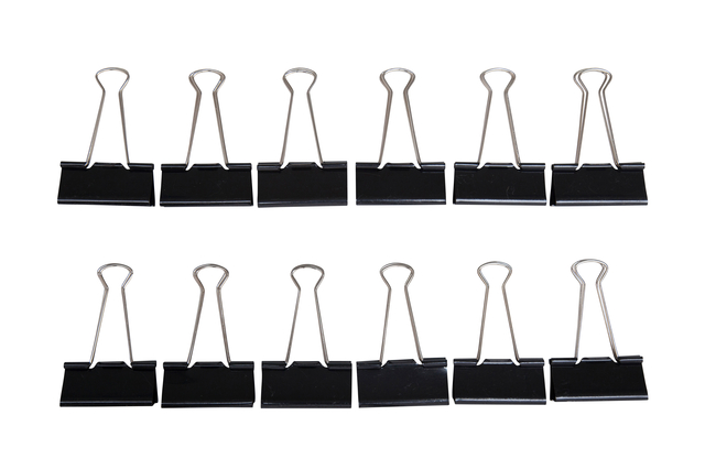 Papierklem MAUL 213 foldback 50mm zwart 12 stuks