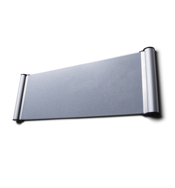 rolgordijn, grijs doek, aluminium zijkanten, raamzonwering
