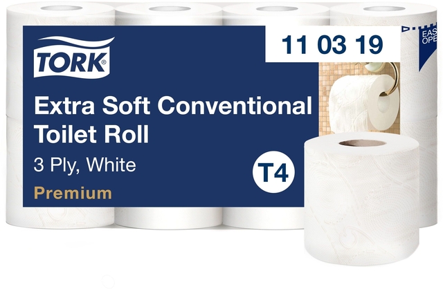 toiletpapier, 3-ply, wit, tissuesrol, premium