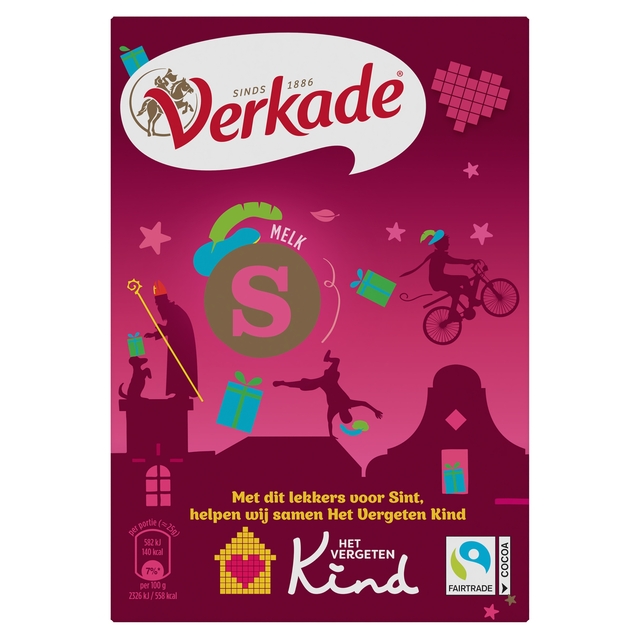 Chocoladeletter Verkade melk S 65 gram Chocoladeletter Verkade melk S 65 gram