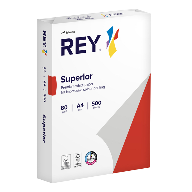 Kopieerpapier Rey Superior A4 80gr wit 500 vel