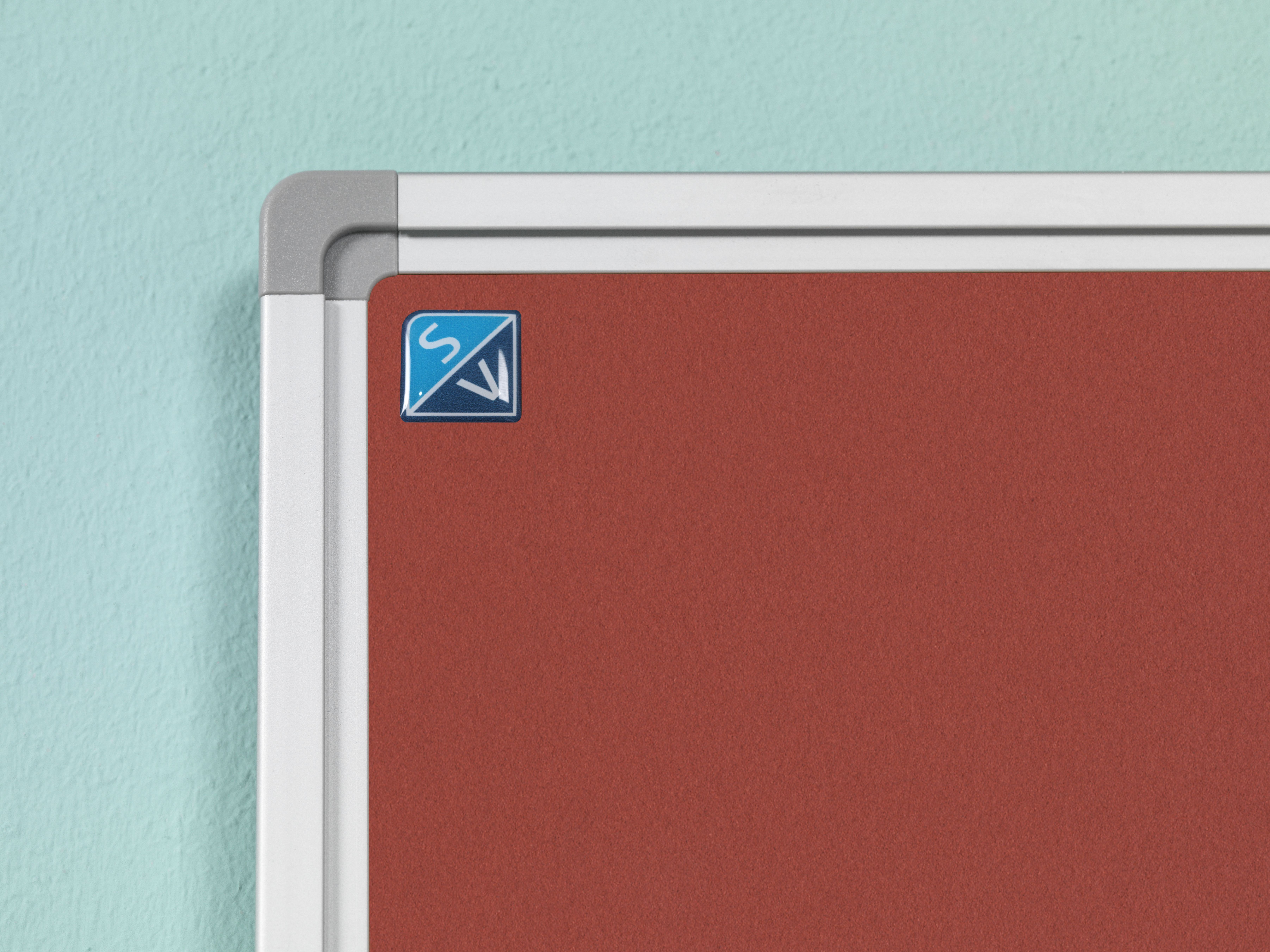 Prikbord Softline profiel 16mm, bulletin rood - 120x300 cm