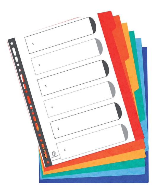 Tabbladen Exacompta 11-gaats extra breed 6-delig karton Tabbladen Exacompta 11-gaats extra breed 6-delig karton