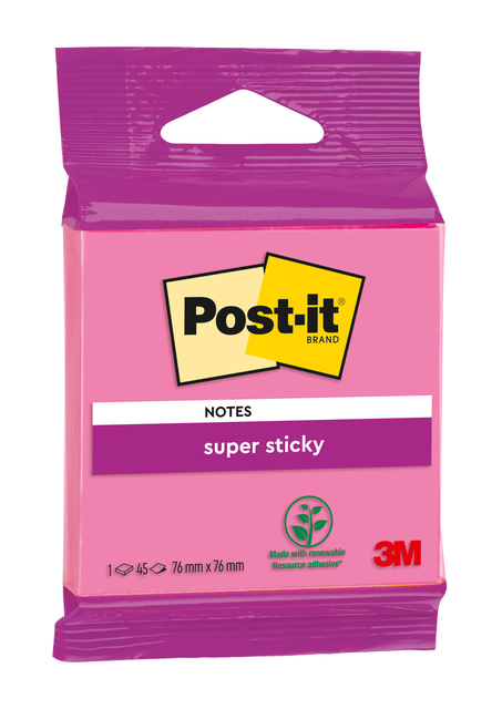 Memoblok 3M Post-it 6920 SS 76x76mm ass. kleur 45 vel