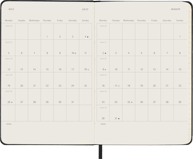 agenda, planner, calendar, two-page spread, juli-augustus 2027
