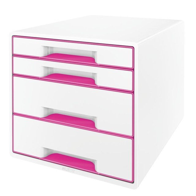 Ladenblok Leitz WOW 4 laden wit/roze Ladenblok Leitz WOW 4 laden wit/roze