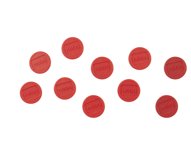 Magneet Nobo 13mm rood 10 stuks