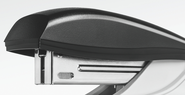 stapler, metaal, zwart, bovenkant, staplerkop