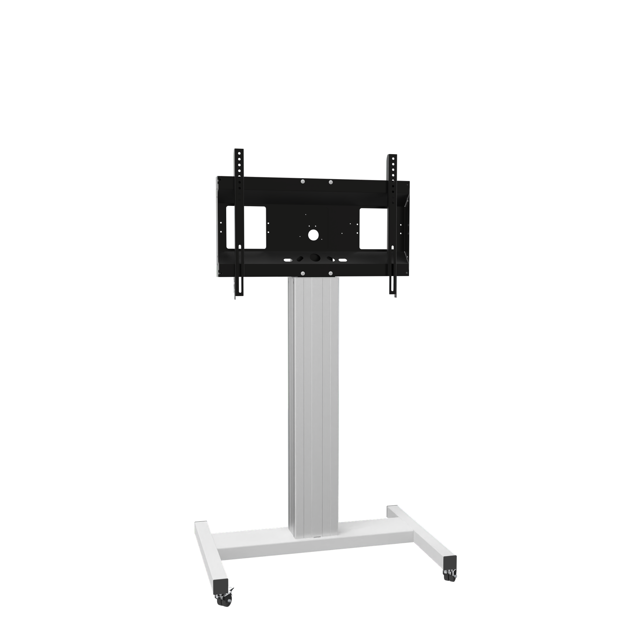 Tv-trolley, verrijdbaar statief met monitorbeugel, middendisplay 157 cm