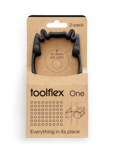 Wandhouder Toolflex One 2 klemmen met adapter ø 15/35 mm zwart Wandhouder Toolflex One 2 klemmen met adapter ø 15/35 mm zwart