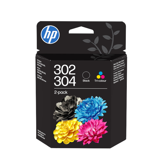 inktcartridge, HP, 2-pack, zwart, tri-kleur