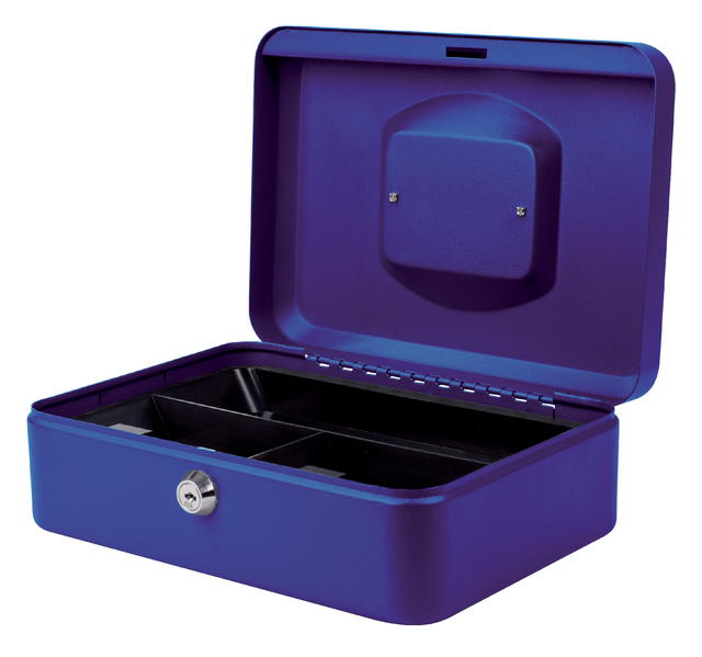 Geldkist Pavo 250x180x90mm blauw Geldkist Pavo 250x180x90mm blauw