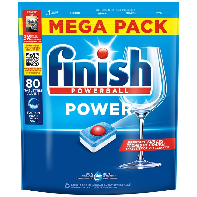Vaatwastabbletten Finish All-in-one Power Regular 80 stuks Vaatwastabbletten Finish All-in-one Power Regular 80 stuks