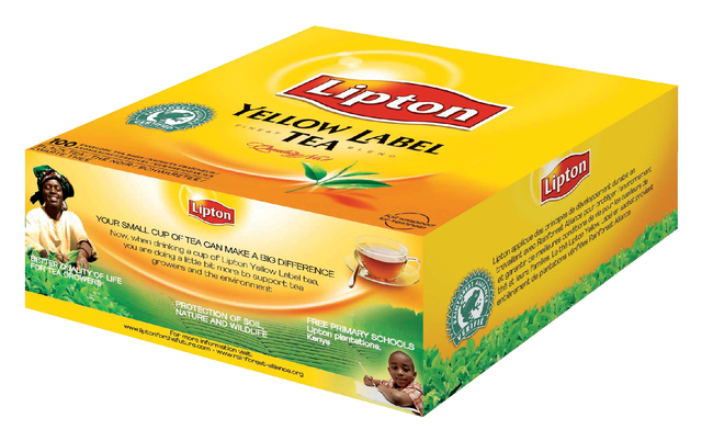Thee Lipton yellow label met envelop 100x1.5gr Thee Lipton yellow label met envelop 100x1.5gr