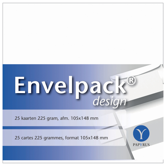 Enkele kaart Papyrus Envelpack Design A6 105x148mm wit 894426 set van 25 Enkele kaart Papyrus Envelpack Design A6 105x148mm wit 894426 set van 25