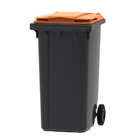 Afvalcontainer Kunststof 240ltr Grijs-Oranje