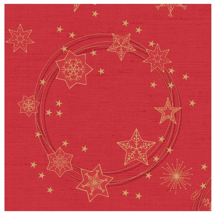 Duni Servet 40x40cm Dunisoft Star Shine Red doos 6x60 stuks
