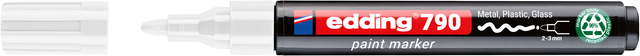 Paintmarker edding 790 op alcoholbasis 2-3mm wit Paintmarker edding 790 op alcoholbasis 2-3mm wit