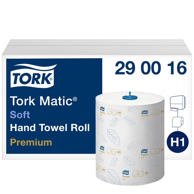 Handdoekrol Tork H1 Matic Premium 2-laags 100m wit 290016 Handdoekrol Tork H1 Matic Premium 2-laags 100m wit 290016