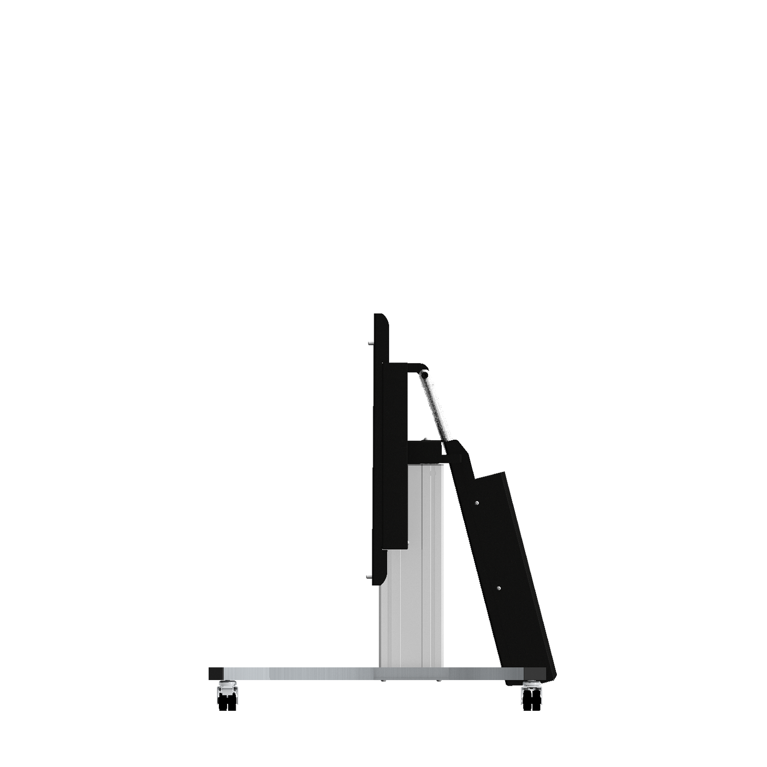 Elektrisch in hoogte verstelbare en kantelbare tv-trolley, verrijdbare monitorstandaard, 70 cm slag Elektrisch in hoogte verstelbare en kantelbare tv-trolley, verrijdbare monitorstandaard, 70 cm slag