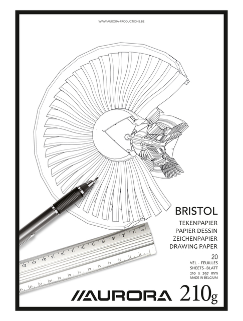 Tekenblok Aurora A4 20 vel 210 gram Bristol papier Tekenblok Aurora A4 20 vel 210 gram Bristol papier