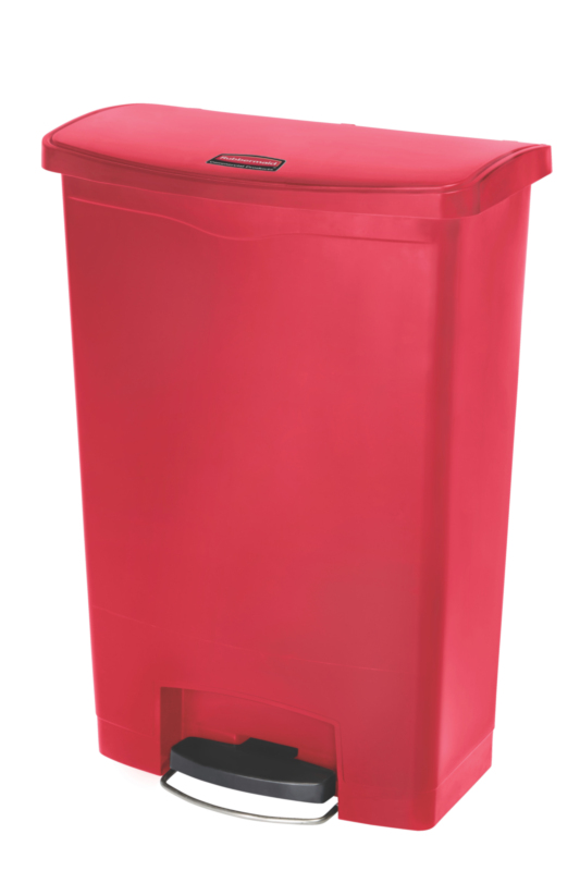 Rubbermaid Slim Jim Step On Container 90ltr Rood per stuk
