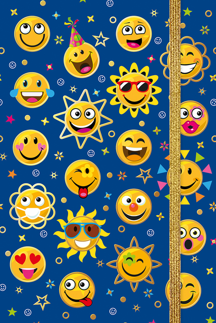 emoji, smiley, zon, sterren, patroon