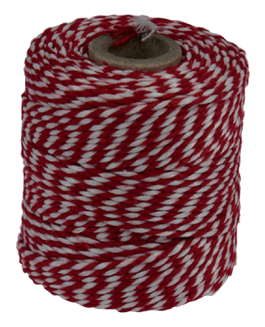 Touw Muller katoen 50 gram 45 meter rood/wit Touw Muller katoen 50 gram 45 meter rood/wit