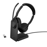 Jabra Evolve2 55 MS Stereo | Bluetooth & USB-A Headset | Met Oplaadhouder | Zwart | Voor Kantoor & Callcenter Jabra Evolve2 55 MS Stereo | Bluetooth & USB-A Headset | Met Oplaadhouder | Zwart | Voor Kantoor & Callcenter