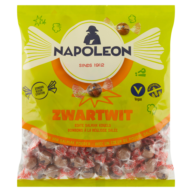 Snoep Napoleon zwart wit zak 1kg Snoep Napoleon zwart wit zak 1kg