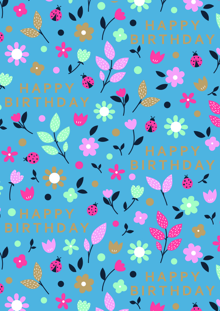 Inpakpapier Stewo Happy Birthday 200x70cm  assorti