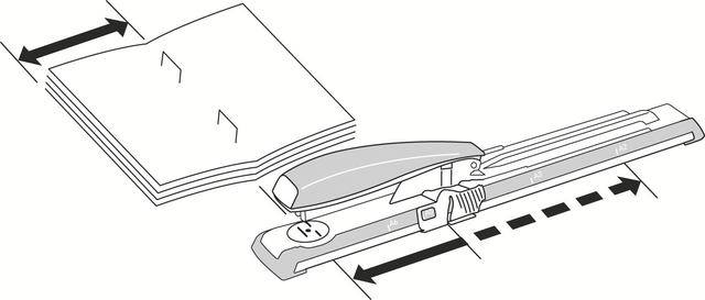 tape, stapler, paper stack, hole puncher, binding tool