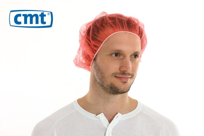 CMT Haarnet Bouffant cap Rood maat M doos 10x100st CMT Haarnet Bouffant cap Rood maat M doos 10x100st