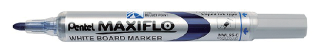Whiteboardmarker Pentel MWL5S Maxiflo rond 1mm blauw Whiteboardmarker Pentel MWL5S Maxiflo rond 1mm blauw